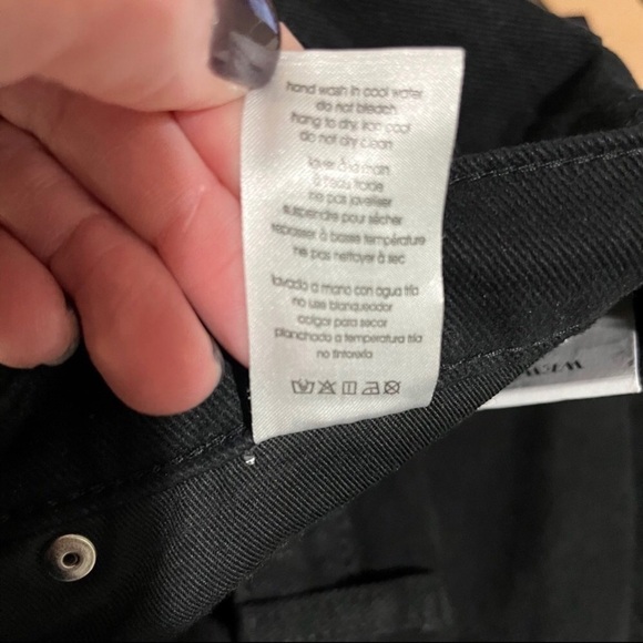 WeWoreWhat The Danielle Straight Leg Jeans Crystal Buttons Black Size 30 - Picture 13 of 13